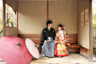 日本庭園で和装ロケ☆☆