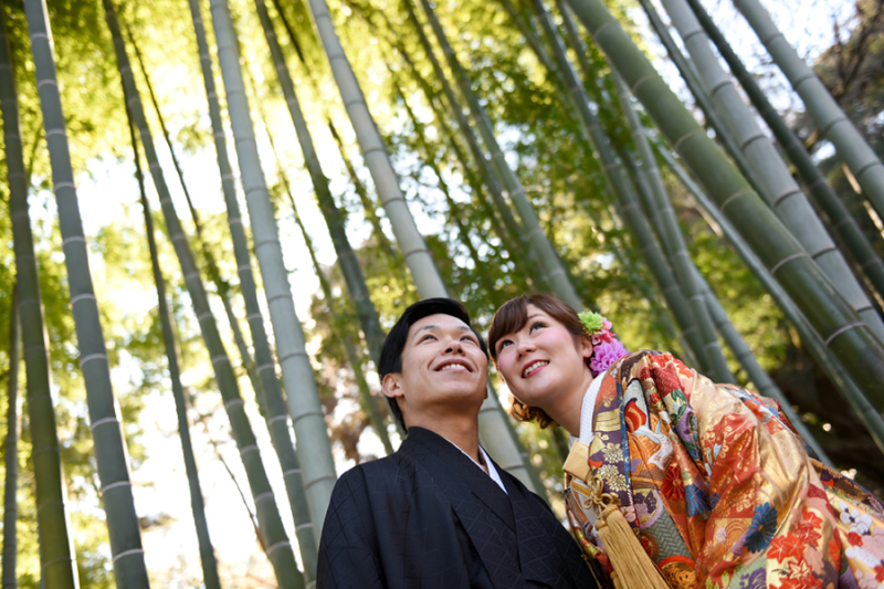和装で庭園ロケ☆