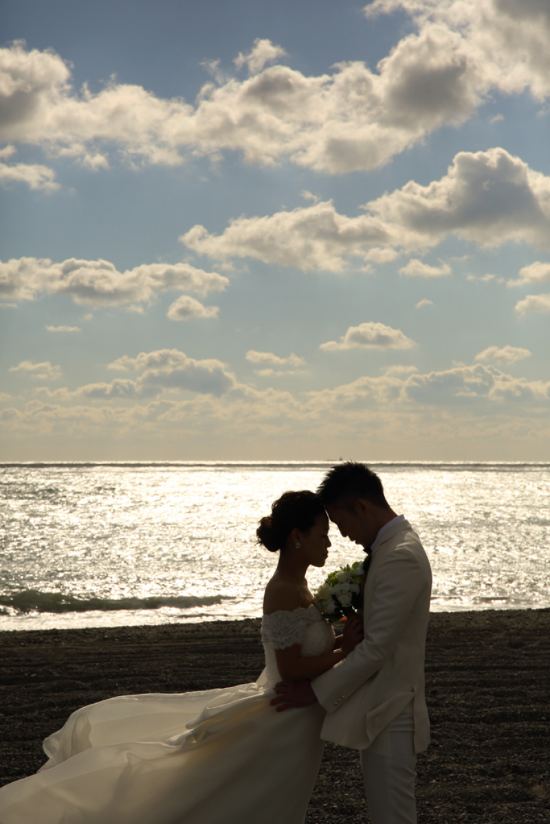 ビーチで洋装☆