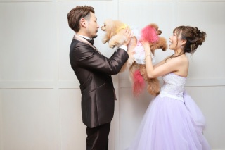 ペットとの撮影もちろんOK！抱っこも出来ますよ♪