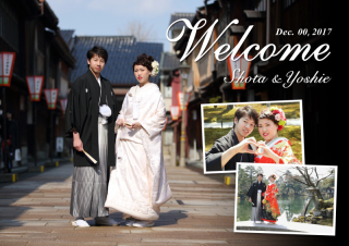 2月28日迄の平日撮影の方。全コースでA3サイズ額入ウェルカムボードプレゼント！