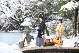 雪景色の中、プチロケーションフォト