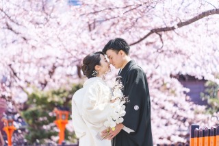 人気桜撮影ポーズ①