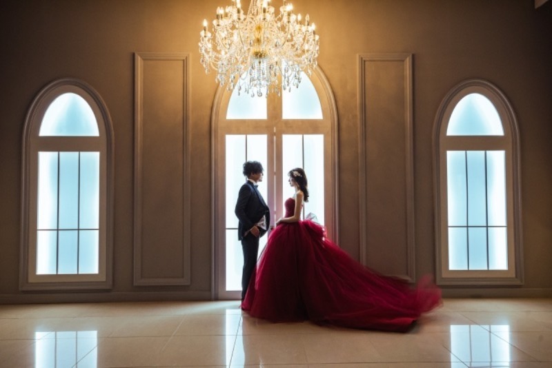 スタジオでは珍しいカラードレスを豊富にご用意!