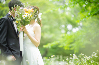 お顔隠しショット♪ドレス編