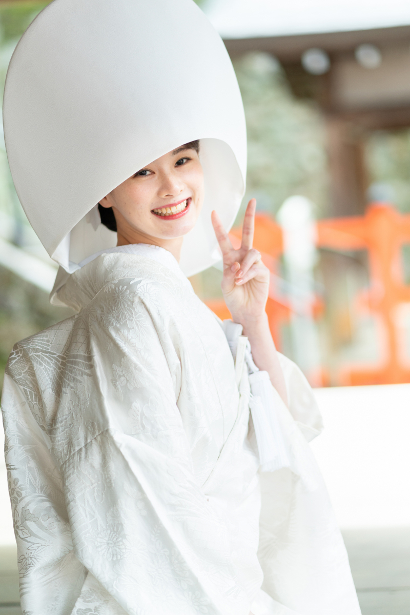 白無垢と綿帽子