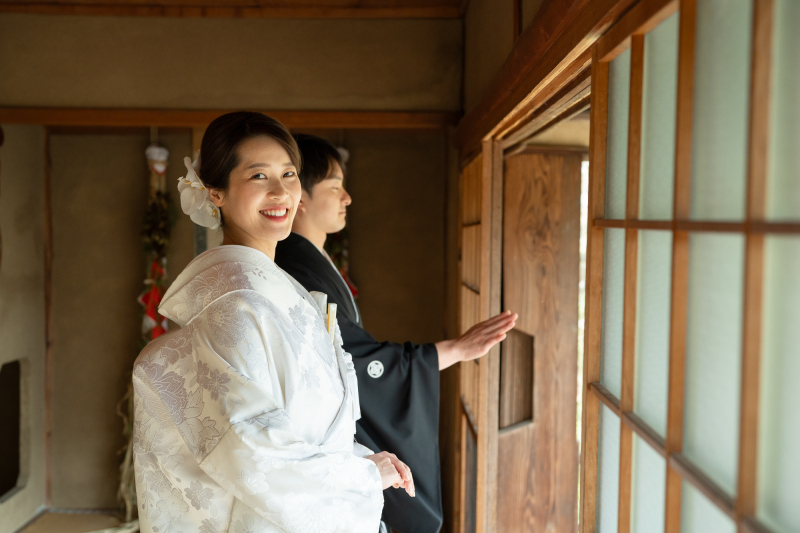 白無垢と色打掛の２着、ゆっくりと撮影