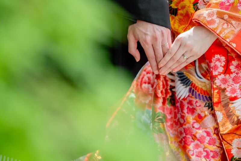 新緑、神社婚