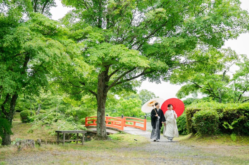 9月の大覚寺前撮り：和装婚礼に最適な季節