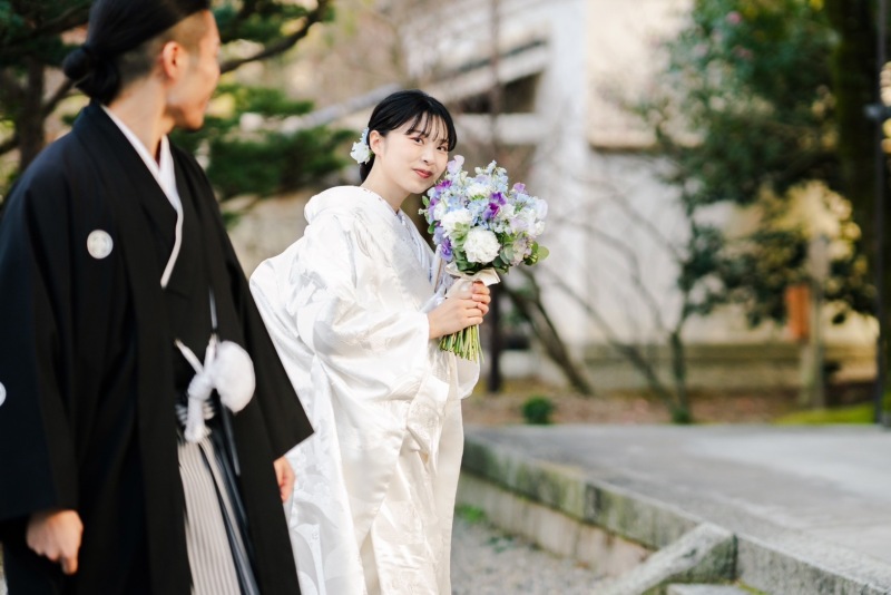 梅の神社で前撮り
