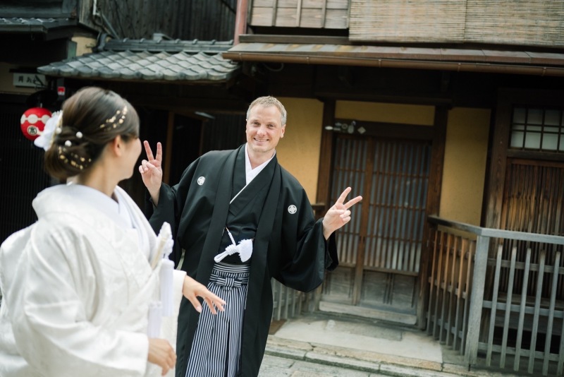 祇園と八坂の塔、花嫁衣裳2着撮影