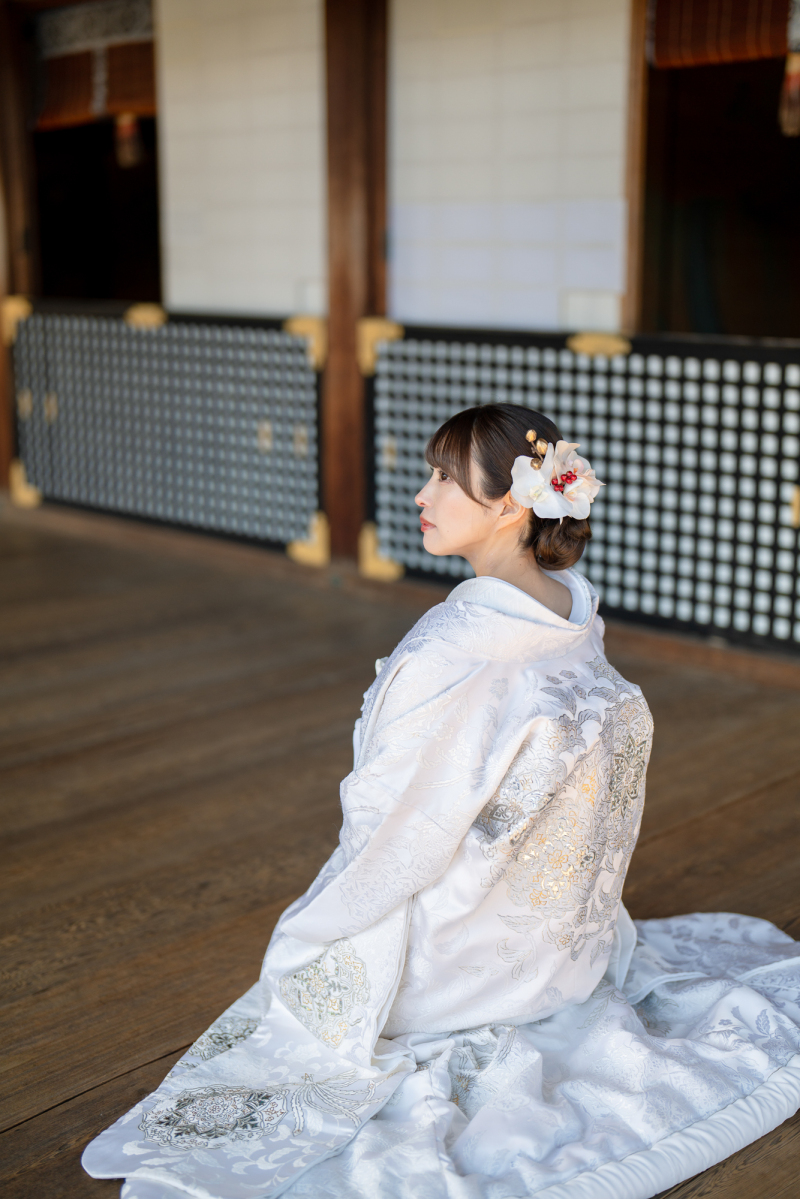 雪舞う大覚寺