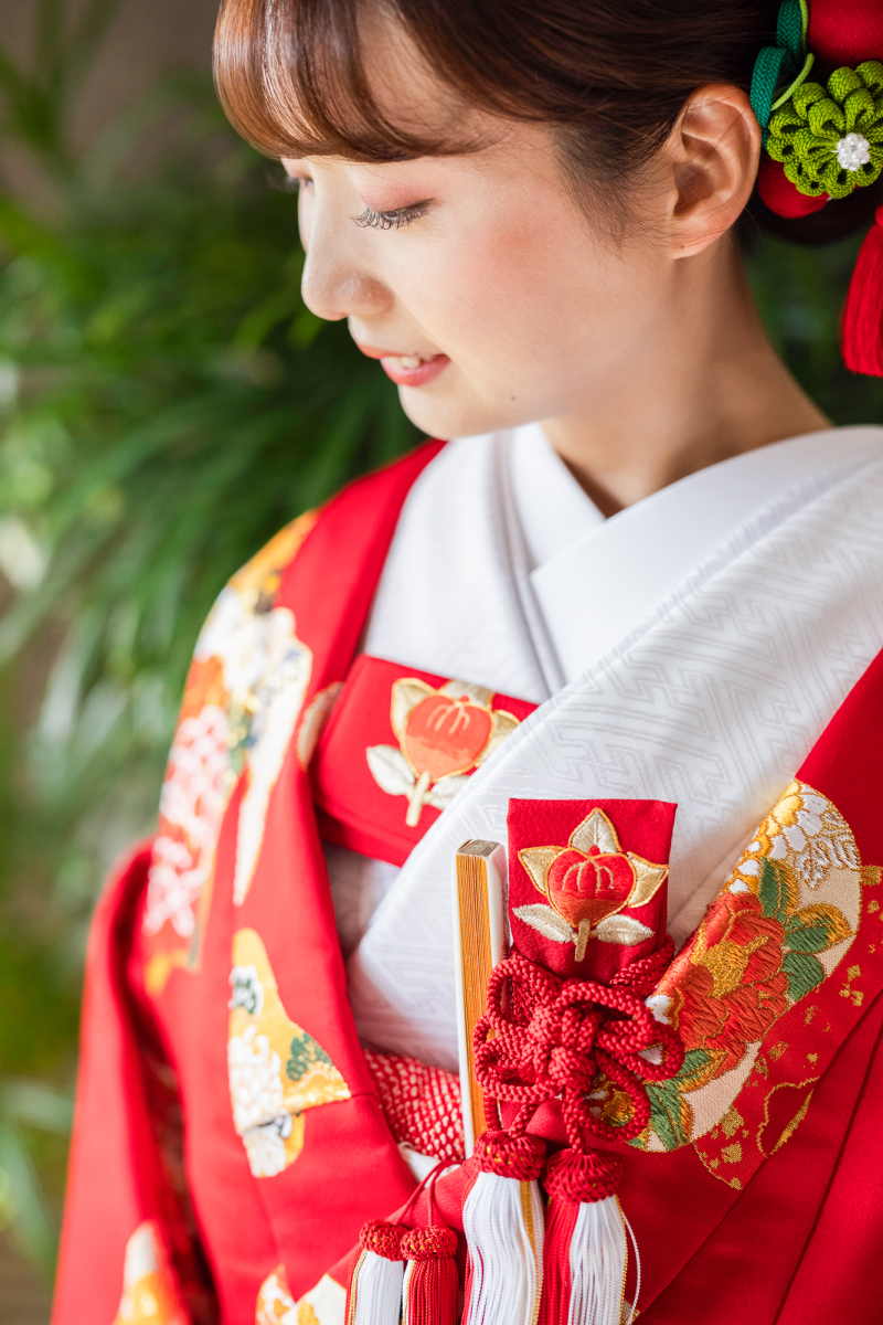 橘柄の筥迫と懐剣セット