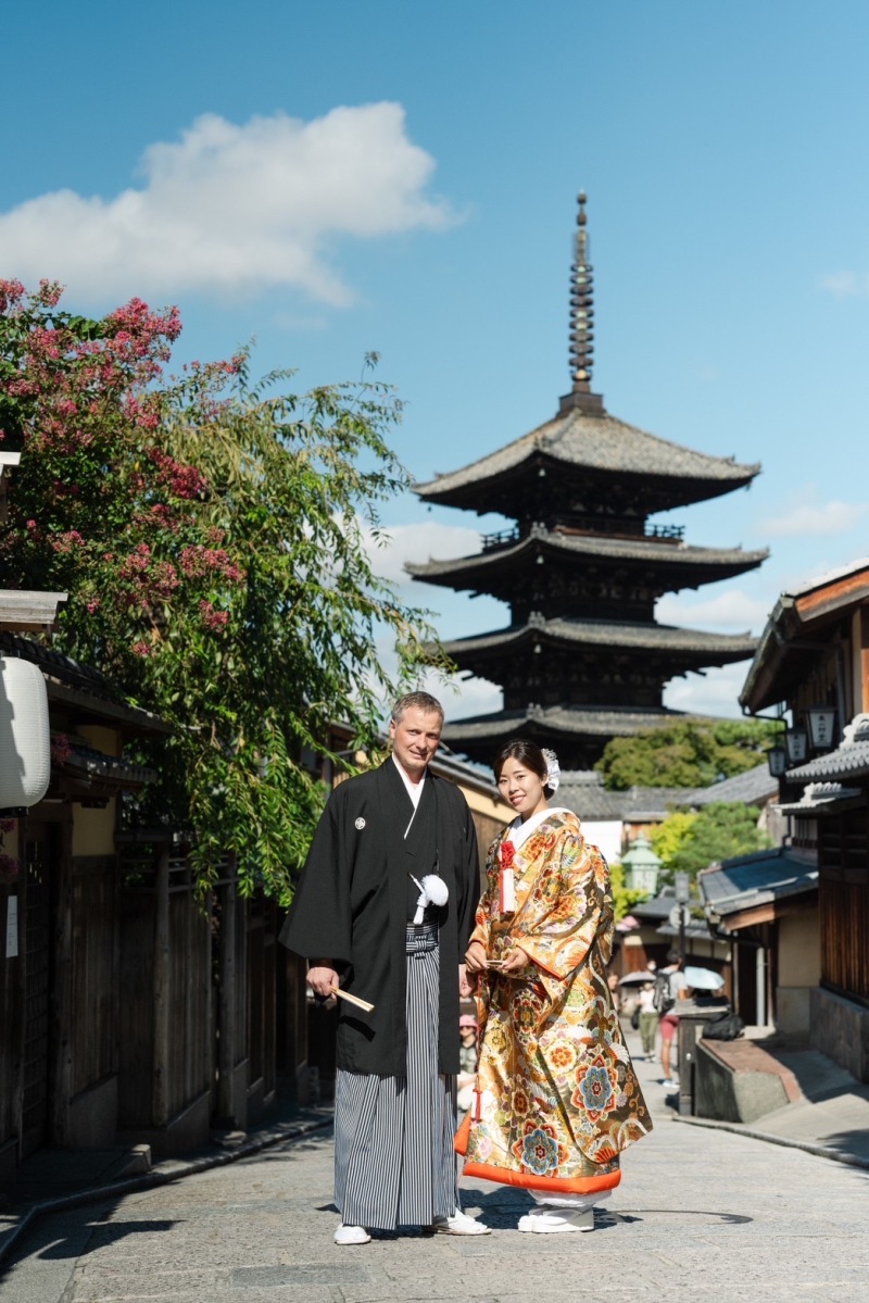 祇園と八坂の塔、花嫁衣裳2着撮影