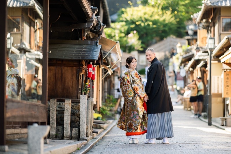 祇園と八坂の塔、花嫁衣裳2着撮影