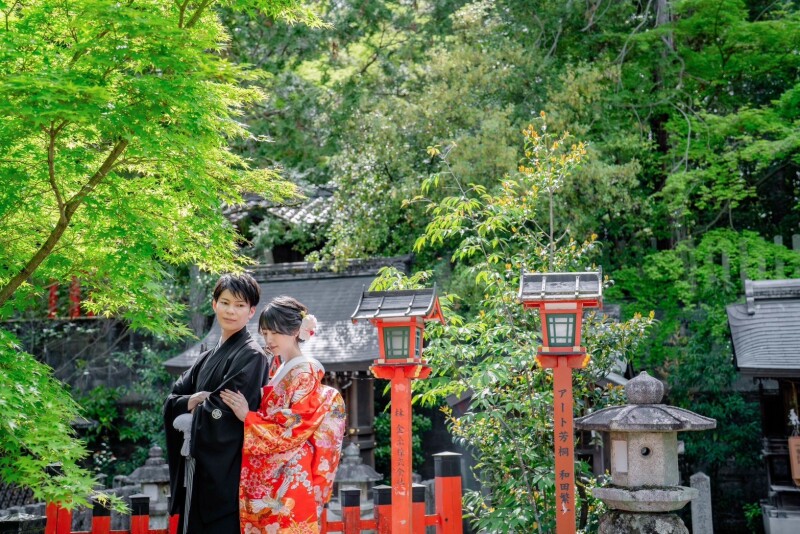 新緑、神社婚