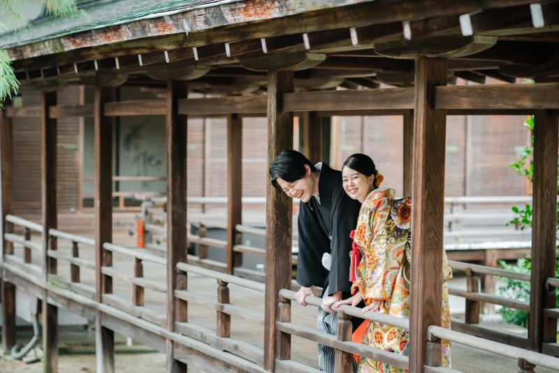 お寺での結婚写真について