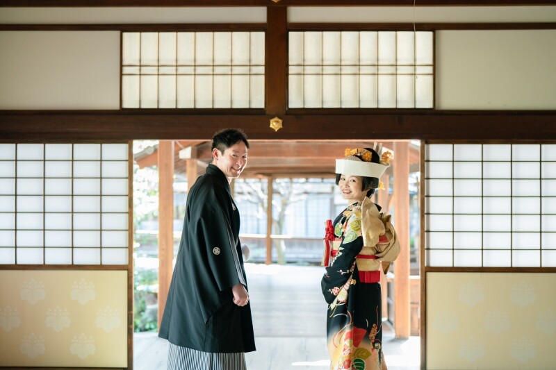 角隠しと引き振袖