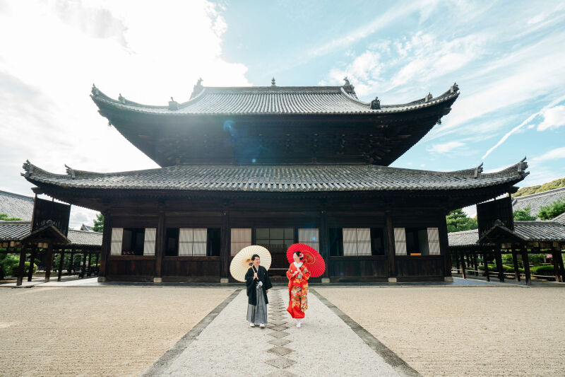 ゆったり萬福寺で花嫁衣裳2着撮影