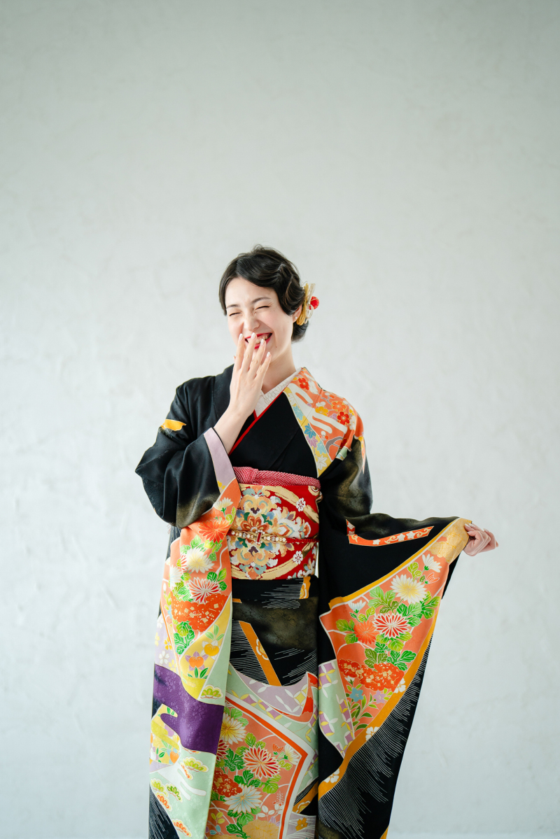 大人振袖で、婚礼撮影や結納フォト