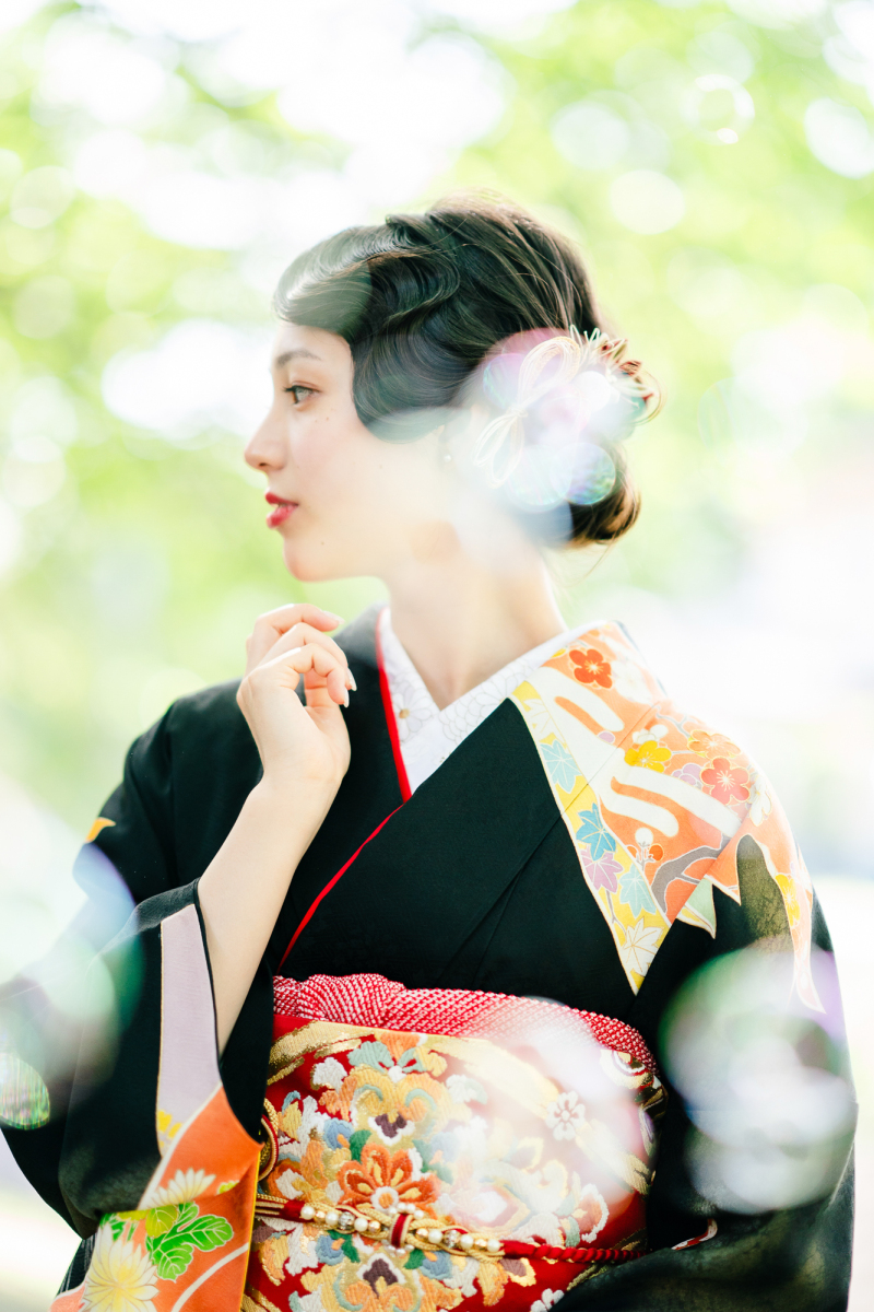 大人振袖で、婚礼撮影や結納フォト