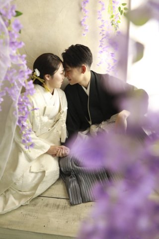 やわらかな藤の花に包まれて…♡スタジオ和装フォトのご紹介