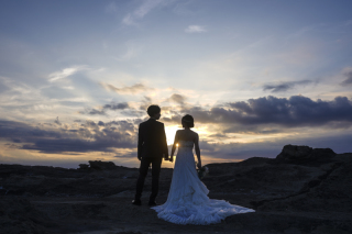 海外風の写真が撮れる！城ケ島夕日