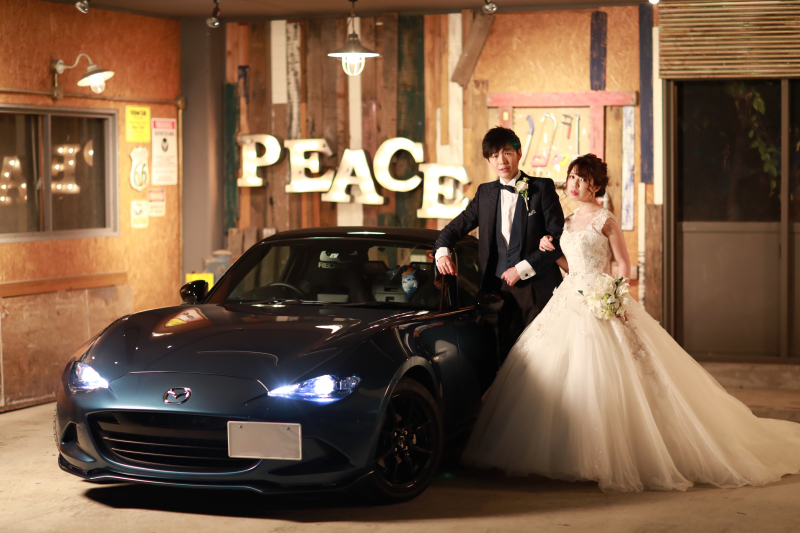 ガレージでお車との撮影!