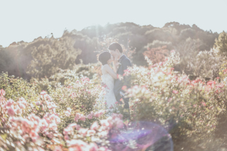 お花に囲まれて