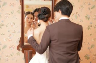 鏡越しショット