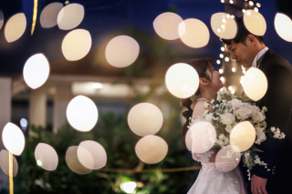 装飾の光で幻想的な雰囲気に♡