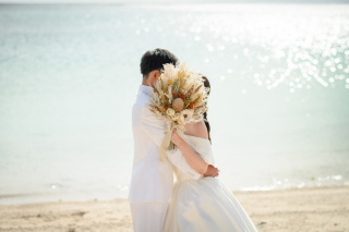 顔隠しフォト♡ブーケ