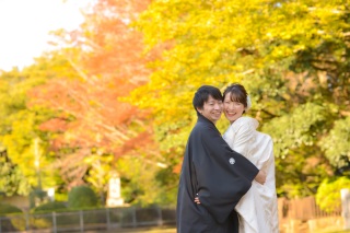 護国神社の木々が、紅葉してきました～！！