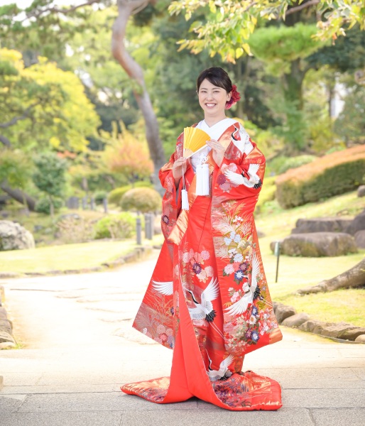 《色打掛紹介》お花と鶴の王道打掛”No37”のご紹介♥