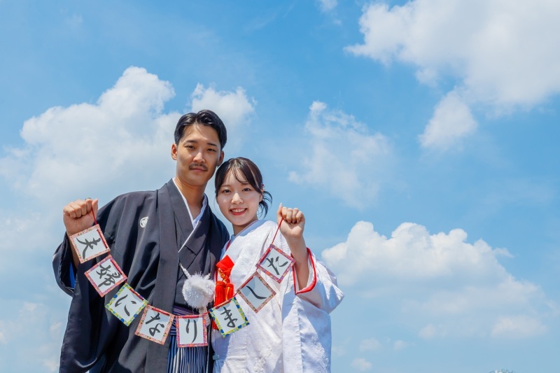 青空をバックにパシャリ