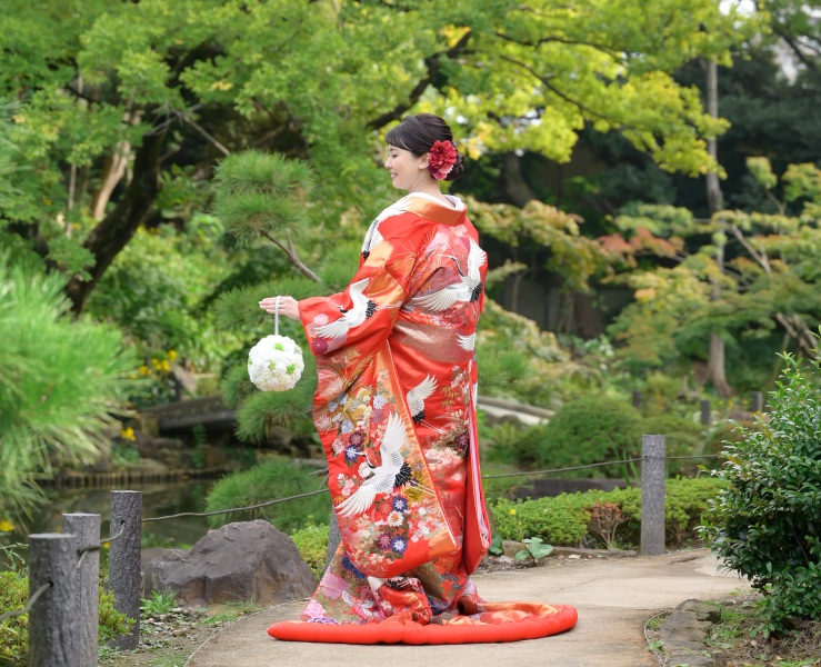 《色打掛紹介》お花と鶴の王道打掛”No37”のご紹介♥