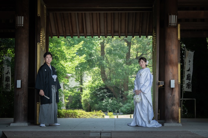 青空の下での神社撮影☆