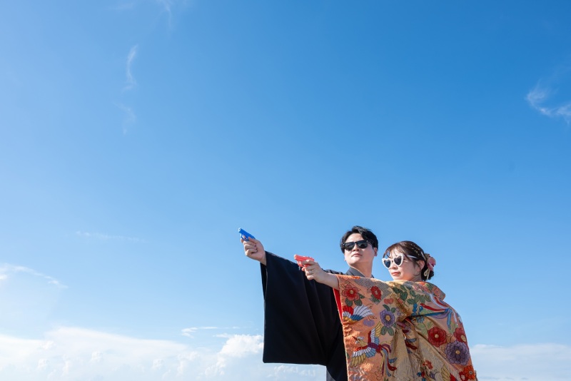 青空をバックにパシャリ