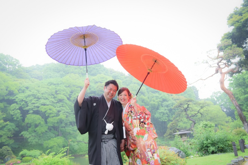 雨での和装撮影も安心してください♡