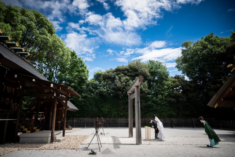 青空の下での神社撮影☆