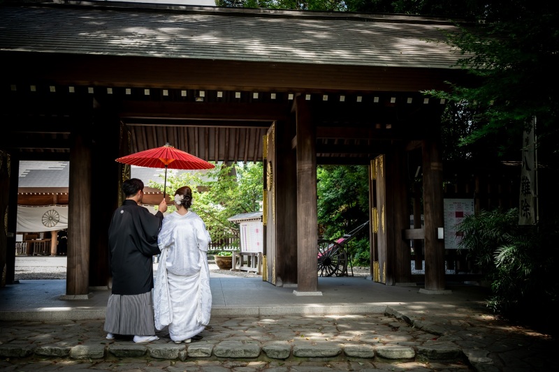 青空の下での神社撮影☆