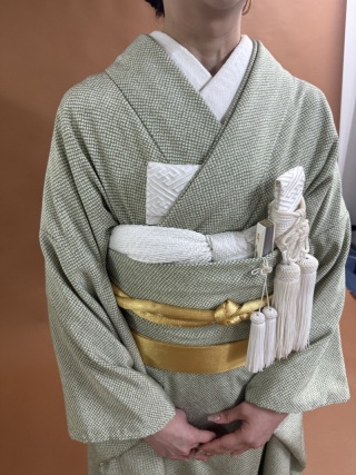 《和装コーデ》グリーン掛下×色打掛49番♡