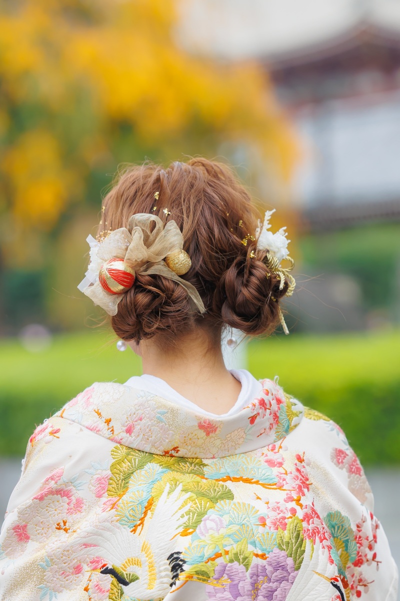 《和装ヘア＆ネイル》ポップでかわいい！ツインおだんご♡