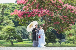秋に挙式の方のご利用が多い夏撮影!和洋2点130,000円(洋装ナイトロケ含む)