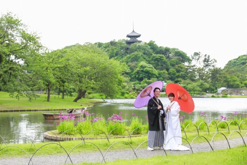 三渓園が和装前撮りとして注目されるのは『日本庭園』+重要文化財の建築物なんです！