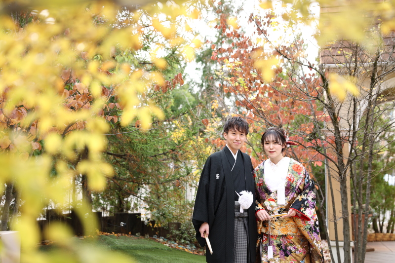 秋のフォトウエディング＊紅葉するガーデン撮影が可能です