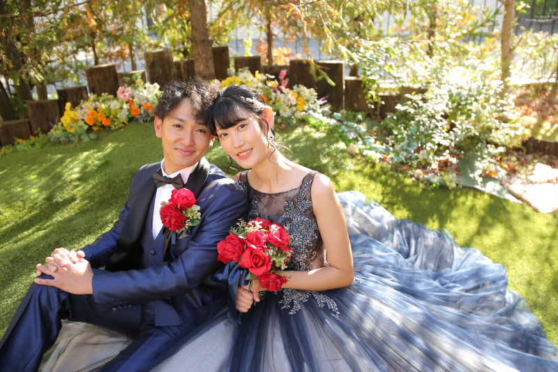 秋のフォトウエディング＊紅葉するガーデン撮影が可能です