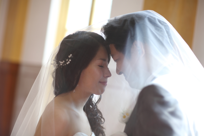 ヴェールの中での2ショット☆