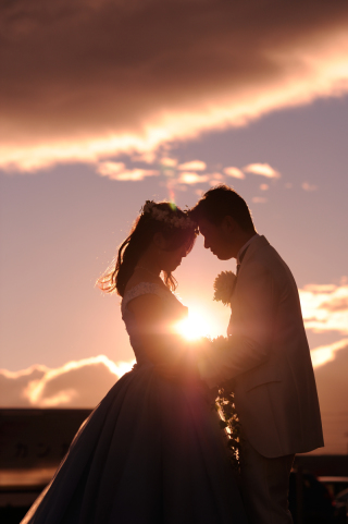 夕日の光に包まれて…