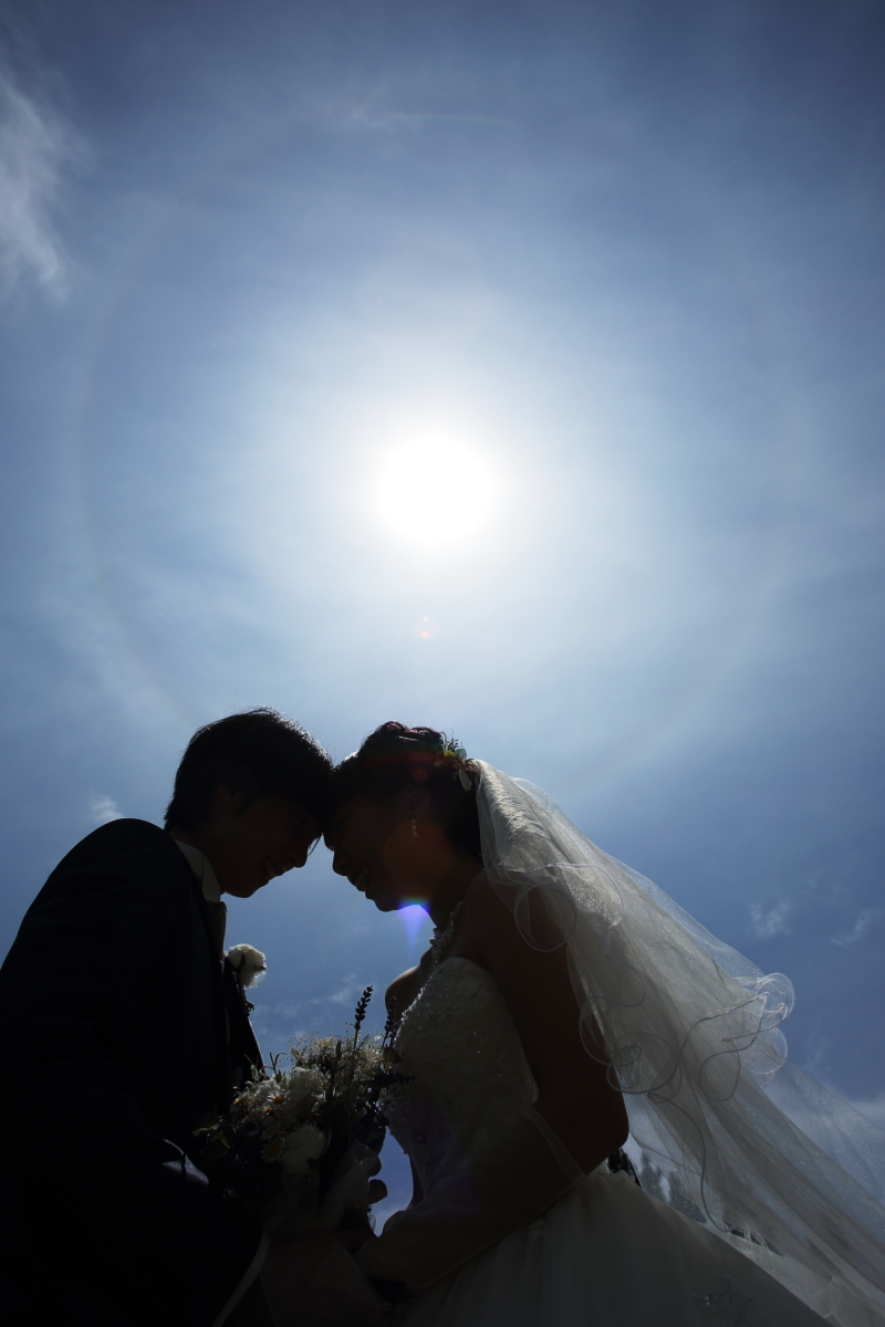 青空の下での撮影♪